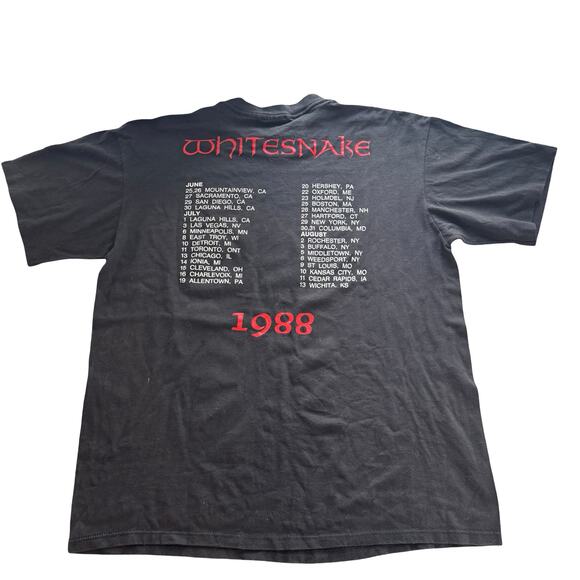 Vintage 1988 Whitesnake Tour T-Shirt David Coverdale Spring Ford 50/50 Tag XL - Picture 2 of 12
